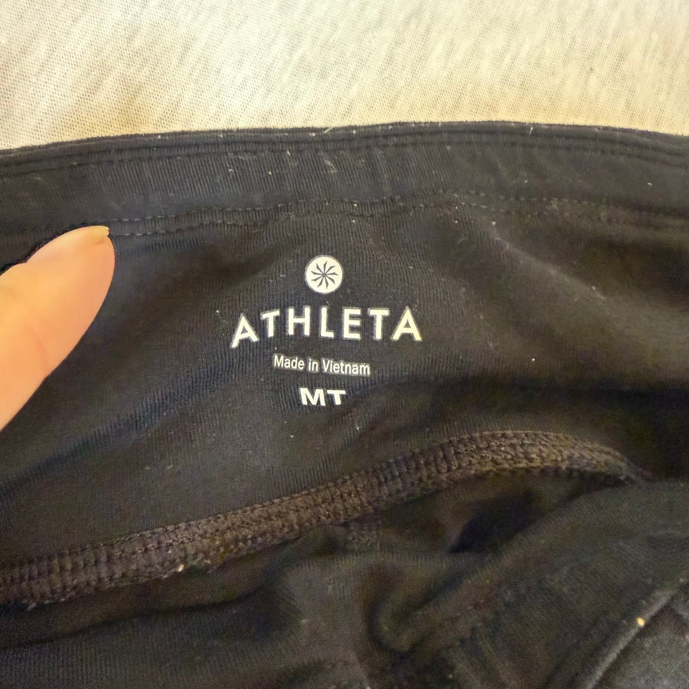 Athleta Medium tall Black Mesh Inset Leggings Activewear‎ Workout Pants Womens - Picture 5 of 5